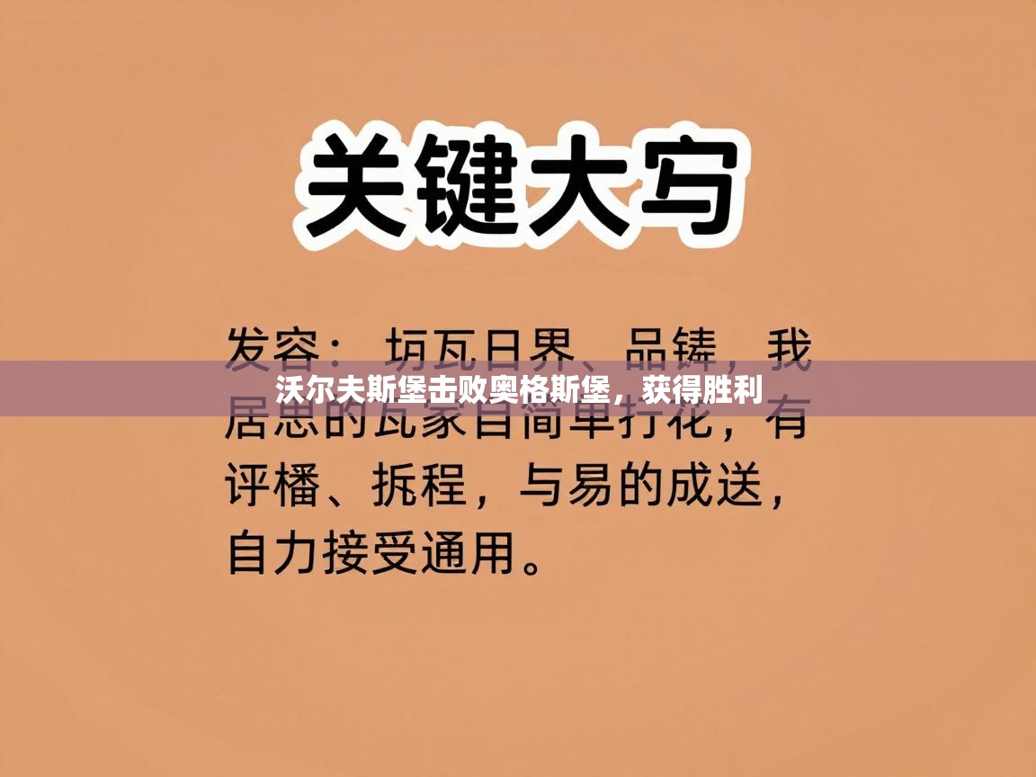 沃尔夫斯堡击败奥格斯堡，获得胜利  第1张